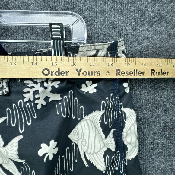Reyn Spooner Board Shorts Mens 36 Gray 10" Inseam Fish All Over Print Pockets - Picture 8 of 13